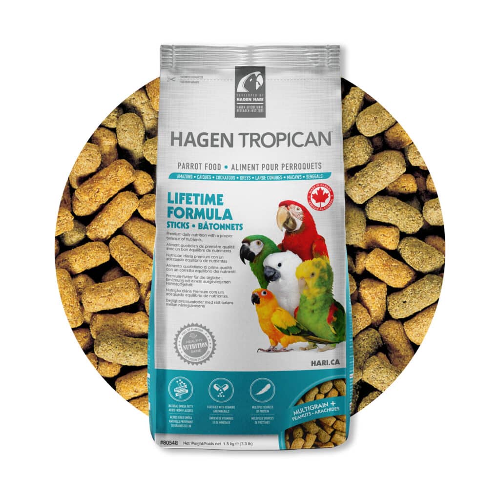 Hagen Hari Tropican – ежедневни пелети пръчици за средни и големи папагали 1.5кг