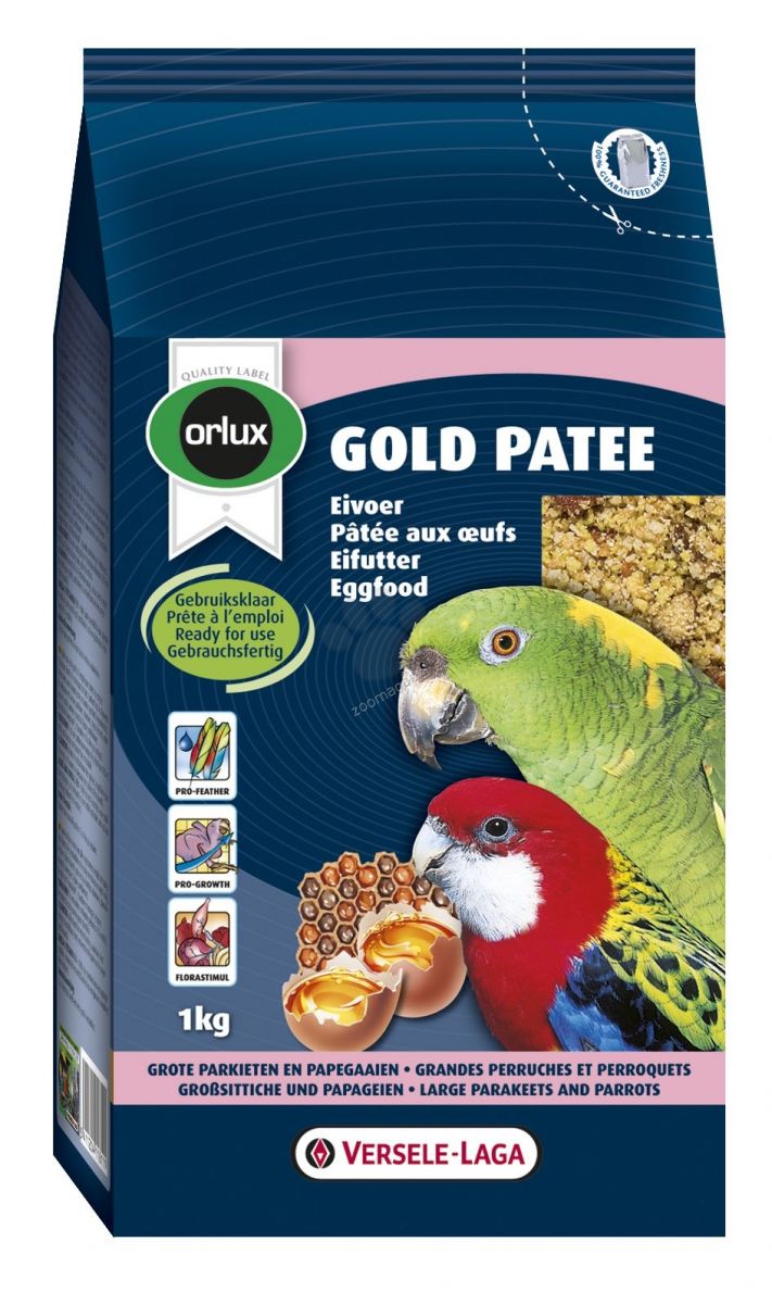 Versele Laga - Gold Patee Parakeet and Parrots - мека яйчна храна за средни и големи папагали 1 кг.