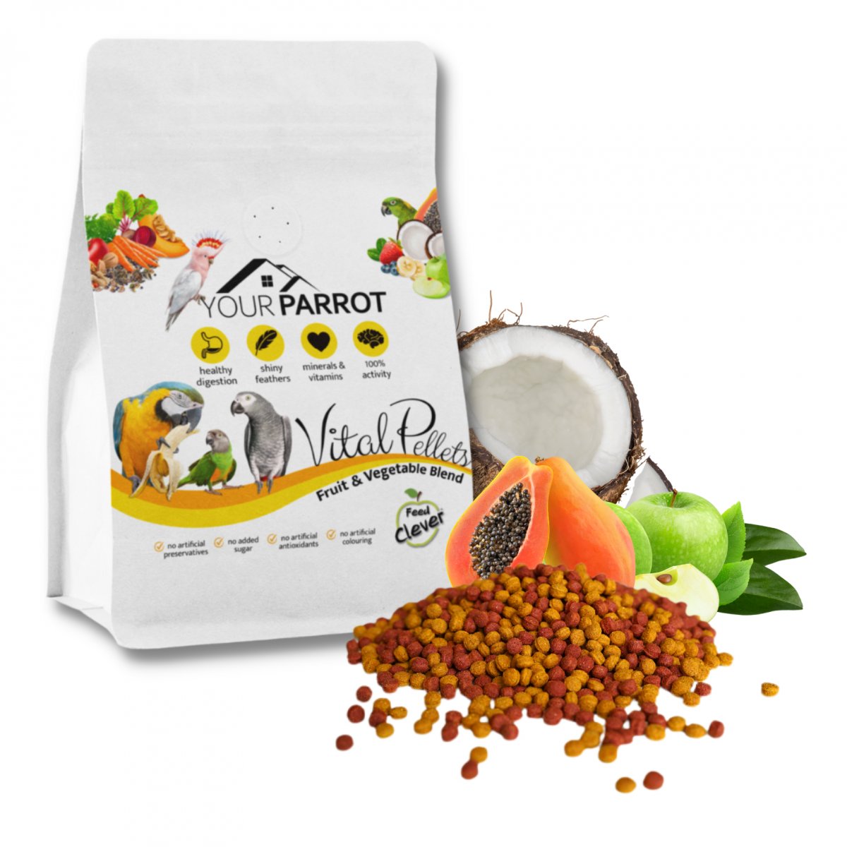 Your Parrot Vital Pellets Fruit & Vegetable Blend 900 g