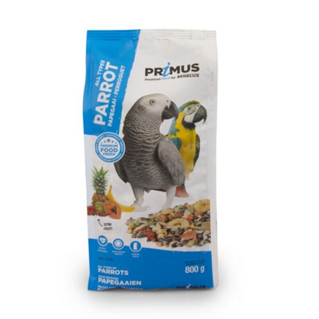 Висококачествена храна за големи Папагали с плодове 800 гр. - Benelux Primus Parrot
