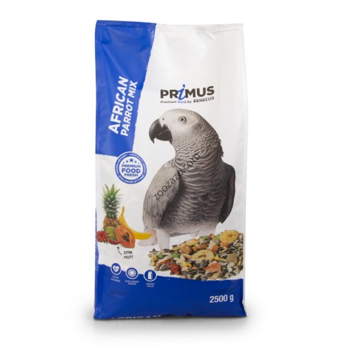 Висококачествена храна за големи Папагали с плодове 2.5 кг. - Benelux Primus African Parrot